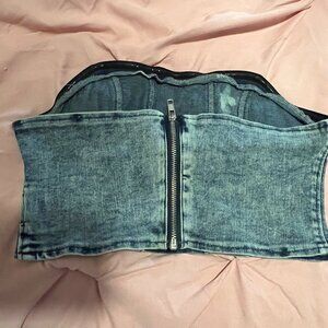 Strapless denim shirt